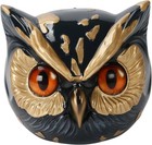 Luxury Black Gold Resin Owl Head Sculpture Modern Home Decor Art Ornament Gift