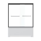 60  w X 57  h Matte Black Tub Shower Door Adjustable Bathtub Sliding Glass Door