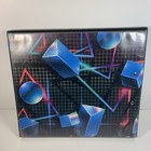 Vintage Style 80s Geometric Mead Trapper Keeper 3 Ring Binder 3d Shapes 2 Folder