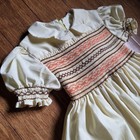Vintage Butter Yellow Smocked Baby Dress Baby Girl 6-12 Months Zipper Back 