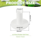 8 Pack Rubber Golf Tee 1 7 Inch Golf Tees Training Tee White
