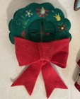 Fabric Handmade Felt Embroidery Christmas Tree Ornaments Plush Stuffed  Lot Of 4