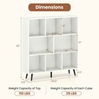 8 Cube Bookcase 3-tier Modern Storage Organizer With 5 Metal Legs Bookshelves