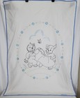 Vintage Embroidered Baby Crib Cover Anthropomorphic Cat Dog Nursery Wall Decor