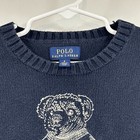 Ralph Lauren Polo Bear Knit Sweater Boys Size 6 Kids Blue Grandpacore Awesome