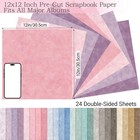 24-sheet 12x12 Scrapbook Paper - Double-sided 160gsm Cardstock For Family Albums