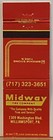 Midway Tire Company Williamsport Pa Pennsylvania Vintage Matchbook Cover