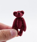 1995 Little Gem Teddy Bear Dollhouse Miniature Burgundy Jointed Handmade Bear 1 