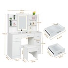 Vanity Dressing Desk Makeup Dresser Table With Stool Set With Led Lighted Mirror