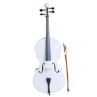 4 4 Full Size Wood Cello With Bag Bow Rosin Bridge White