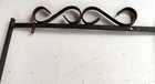 Vintage Antique Ornate Wrought Iron Advertising Sign Holder Staked Scrolled