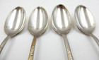 Set Of 4 Antique Ornate Sterling Plate 4 25  Spoons     Victorian Style