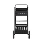 Modern Industrial Bar Cart With Wheels  Iron Frame Mobile Serving Cart