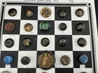 Mixed Lot 34 Vintage Buttons Japanned Themed Buttons Lot Brass Tole Metal
