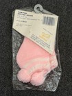 Vintage Gold Bug Snug   Hug Pom Pom Bootee Socks Ankle Footie Child 0-12 Mo Pink