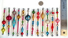   12 Old Antique   Vintage 5  Mercury Glass Garland Bead Tinsel Icicle Ornaments