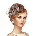 Fascinator High Tea Hat - Women s Brown Mini Clip On 20s 50s Kentucky Derby 