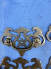 Antique Furniture Handles X4 Matching Set Escutcheons Brass Rare Beautiful