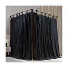4 Corners Post Princess Curtain Bed Canopy Double Layer Cozy Mosquito Net Mes   