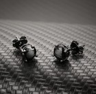 Sterling Silver 925 Round Cut Black Cubic Zirconia Men Women Ear Stud Earring