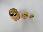 Vintage Wooden Hand Painted Russian Set Of 3 Stacking Nesting Dolls