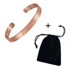 Copper Magnetic Therapy Cuff Bracelet 6 Magnets Adjustable Unisex