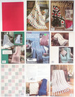 Lot Of 9 Vintage Afghan Knitting And Crochet Pattern Booklets Mixed Lot