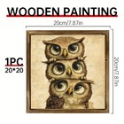 2d Vintage Wooden Sign Rustic Desk Decor Gift For Owl Enthusiasts Animal Lovers