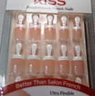 Kiss Salon Acrylic Nails Shiny Peach Bed   French Glue On Real Short  Square