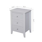 White 3 Drawer Nightstand With Usb Charging Station Wooden Bedside End Table