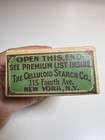 Antique Vintage 1905 Celluloid Starch Box Sealed Full New Haven Connecticut Ct