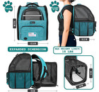 Petami Expandable Airline Approved Dog Cat Backpack Carrier Teal