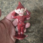 Trio Of Gilner Pixie Elf Christmas Ceramic Figurine 1950s Mcm Vintage Decor