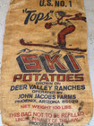 Vtg Tops Ski Brand Arizona Potato Burlap Bag 100 Lbs Gunny Sack Rare Antique Htf