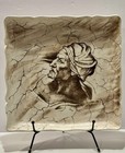 Renaissance Revival Lg Square Mancioli Pottery Plate For Fisher bruce   Co Sybil