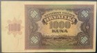 1941 Croatia Paper Money - 1 000 Kuna Banknote 