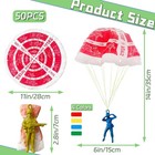 Ojyudd 50 Pcs Parachute Toy mini Paratroopers Army Parachute Flying Throwing Out
