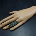 Old Pawn Zuni Turquoise Snake Eye Petit Point Sterling Silver Ring Size 5 75