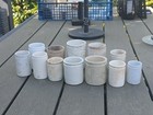 12 Old English Ironstone Stoneware Pots