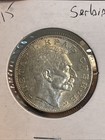 1915 Serbia 2 Dinara King Petar I  Silver Coin