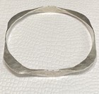 Vtg Mid Century Modern Sterling Silver Bangle Bracelet Hammered Square Design
