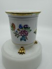 Herend  Vintage Claw Footed Vase - Pattern Queen Victoria Flowers   Butterflies