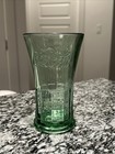 Coca-cola Vintage Green Glass   Embossed Coke Logo   Classic Soda Fountain Style