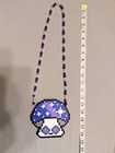      New Purple Trippy Mushroom Kandi Perler Stretch Necklace Plur Rave Edc