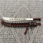 Vintage Imacasa Guatemala Ornate Souvenir Machete In Cut-out Leather Sheath