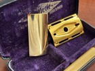 Vintage Gillette Gold Tone 3 Piece Razor Original Case Made In Usa Circa 1940 s