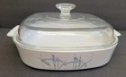 10 Pc Corning Shadow Iris Casserole Dishes W  Pyrex Lids   Corning Lid