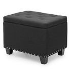 Microfiber Storage Ottoman Seat Entryway Shoe Bench Tufted Poufs Footrest Stool