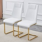 Set Of 6 Dining Chair High Back Metal Frame Pu Kitchen Chairs Restaurant White
