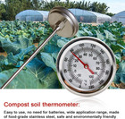 Long Stem Compost Soil Thermometer - Fast Response Stainless Steel 20 Inch - Mea